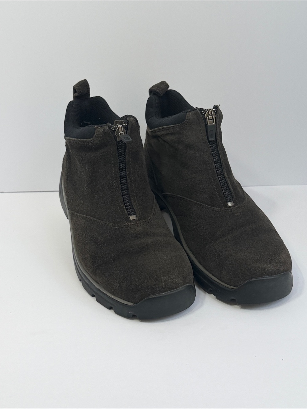 Teva Women's Dark Brown Suede Front-Zip Ankle Booties